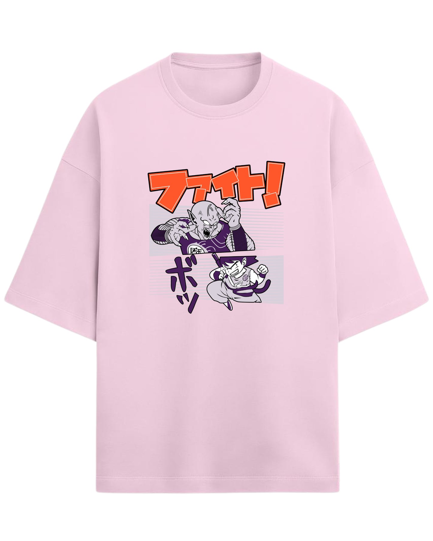 Dragon Ball Fight Scene Oversized Tees | Dragon Ball Z Anime Graphic Tee | Premium 260 GSM Cotton Blend