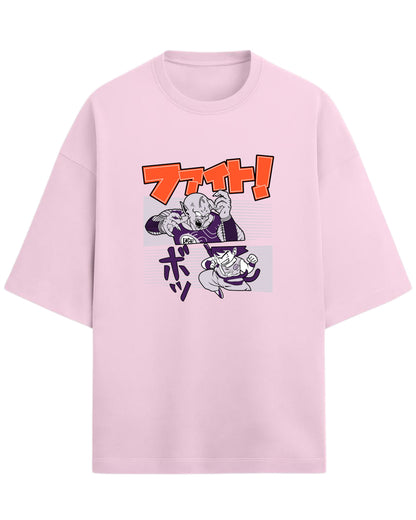 Dragon Ball Fight Scene Oversized Tees | Dragon Ball Z Anime Graphic Tee | Premium 260 GSM Cotton Blend