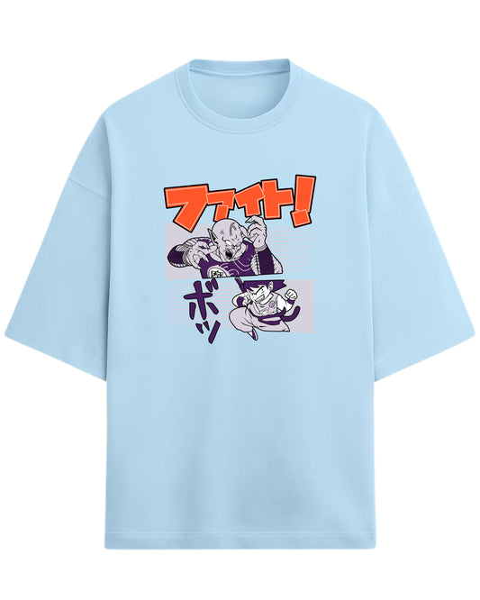 Dragon Ball Fight Scene Oversized Tees | Dragon Ball Z Anime Graphic Tee | Premium 260 GSM Cotton Blend