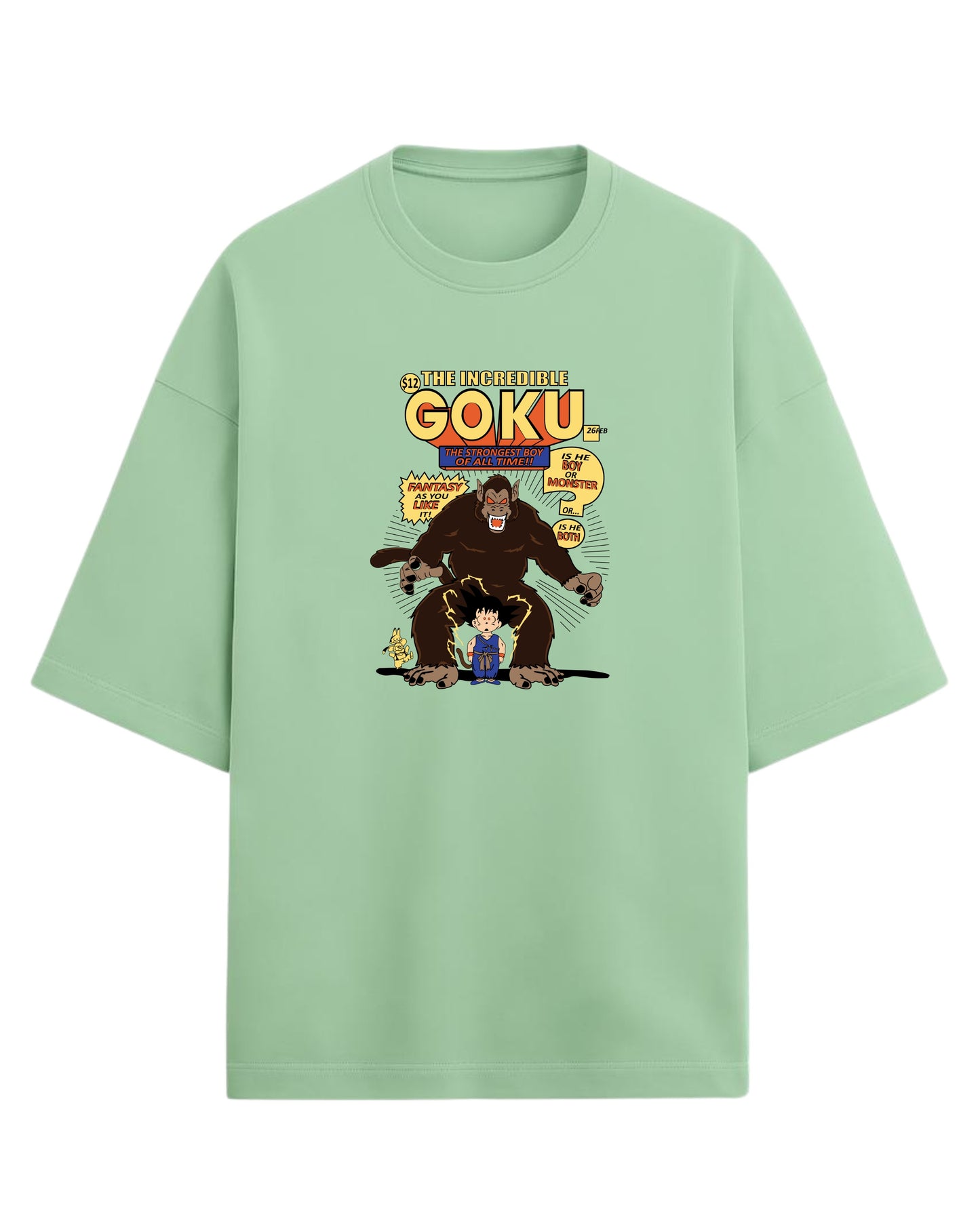 The Incredible Goku Oversized T-Shirt | Dragon Ball Z Retro Comic Graphic Tee | Premium 260 GSM Cotton Blend