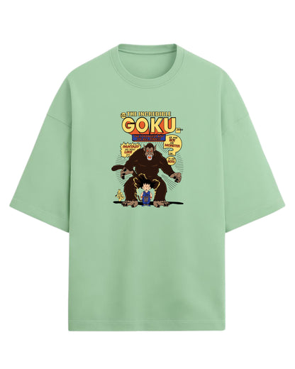 The Incredible Goku Oversized T-Shirt | Dragon Ball Z Retro Comic Graphic Tee | Premium 260 GSM Cotton Blend