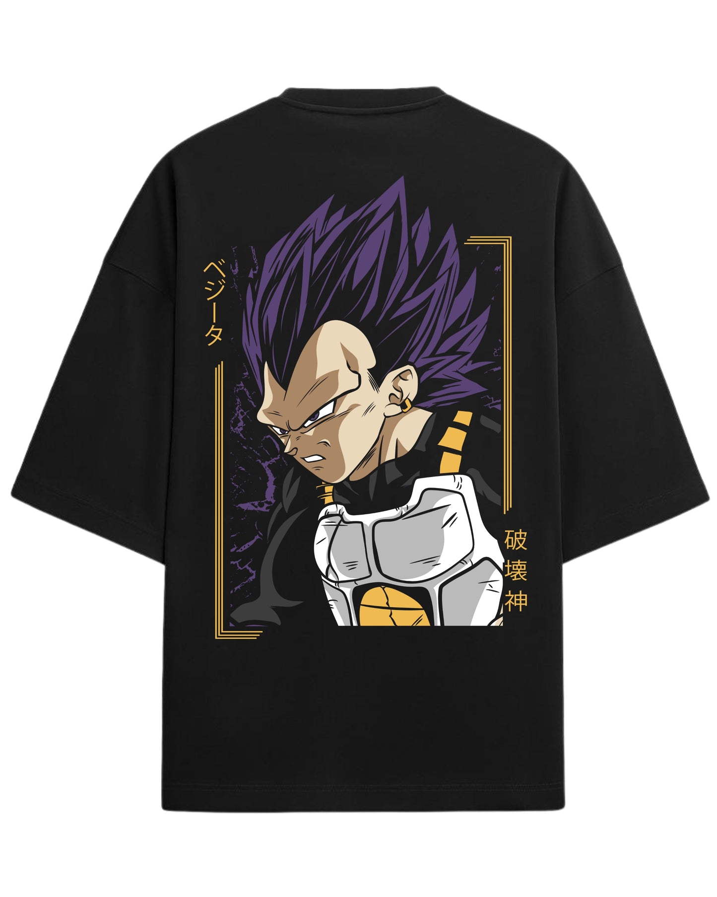 Vegeta Destroyer God Oversized Tees | Dragon Ball Z Graphic Tee | Premium 260 GSM Cotton Blend
