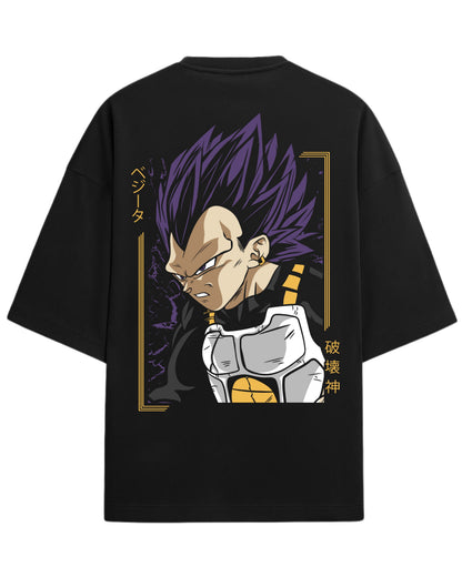 Vegeta Destroyer God Oversized Tees | Dragon Ball Z Graphic Tee | Premium 260 GSM Cotton Blend