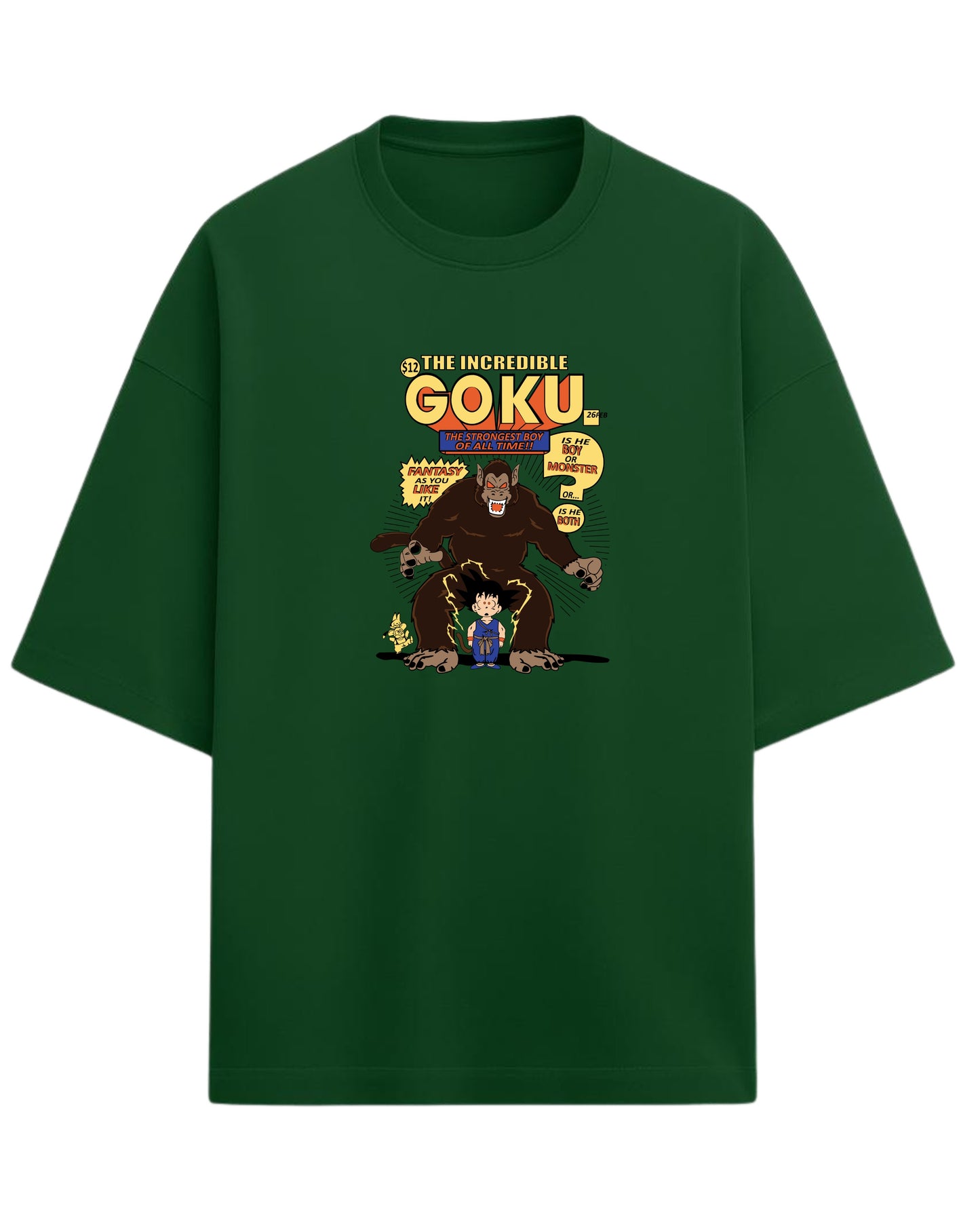The Incredible Goku Oversized T-Shirt | Dragon Ball Z Retro Comic Graphic Tee | Premium 260 GSM Cotton Blend