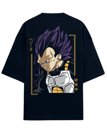 Vegeta Destroyer God Oversized Tees | Dragon Ball Z Graphic Tee | Premium 260 GSM Cotton Blend