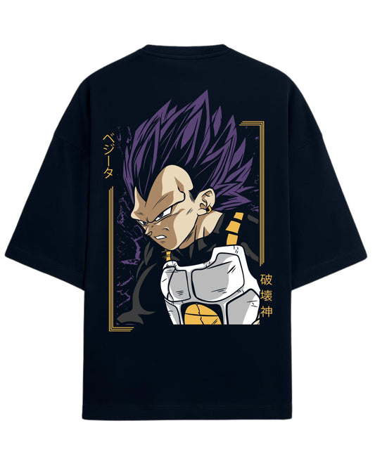 Vegeta Destroyer God Oversized Tees | Dragon Ball Z Graphic Tee | Premium 260 GSM Cotton Blend
