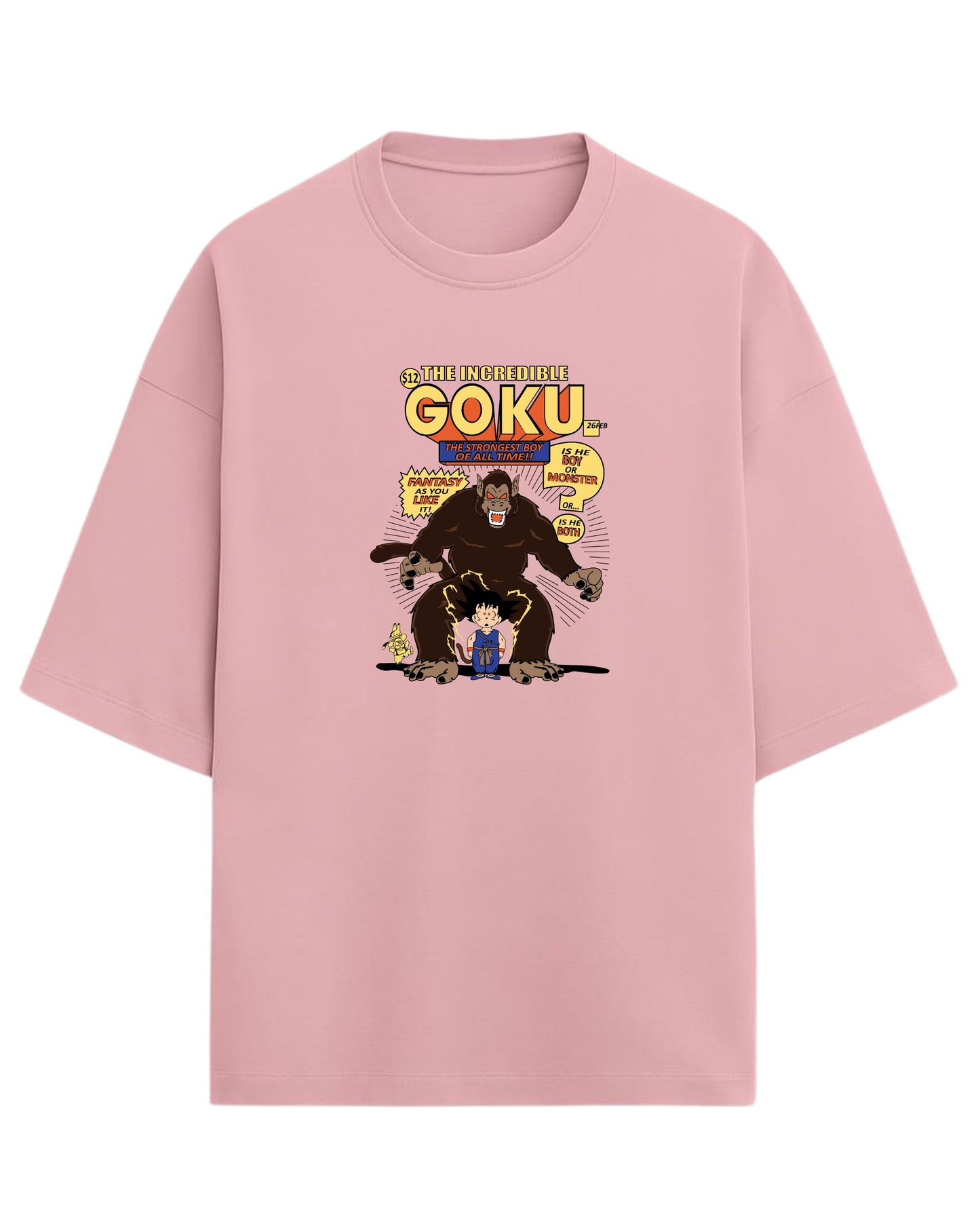 The Incredible Goku Oversized T-Shirt | Dragon Ball Z Retro Comic Graphic Tee | Premium 260 GSM Cotton Blend