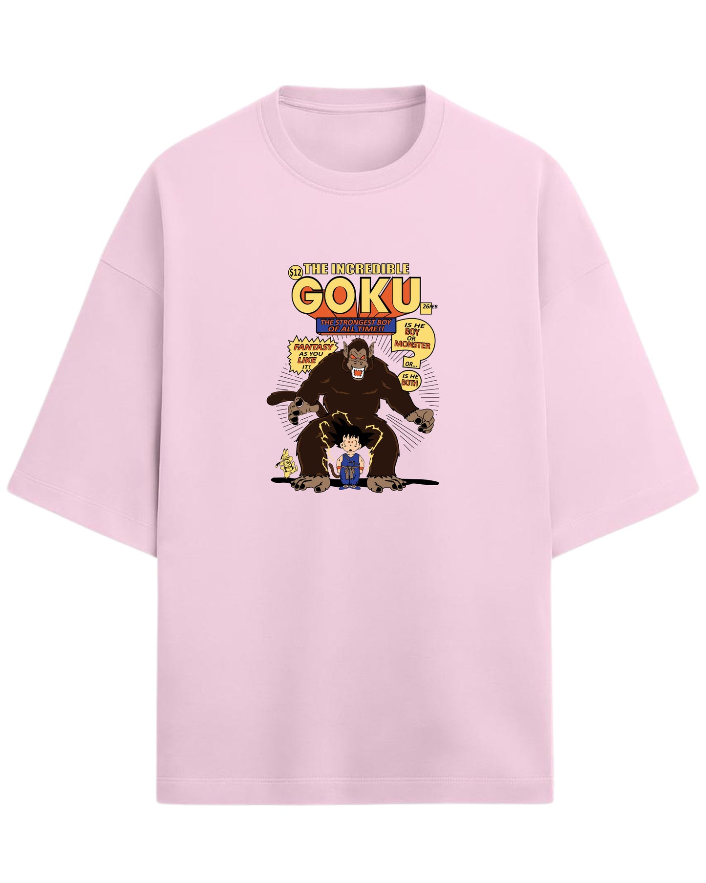 The Incredible Goku Oversized T-Shirt | Dragon Ball Z Retro Comic Graphic Tee | Premium 260 GSM Cotton Blend