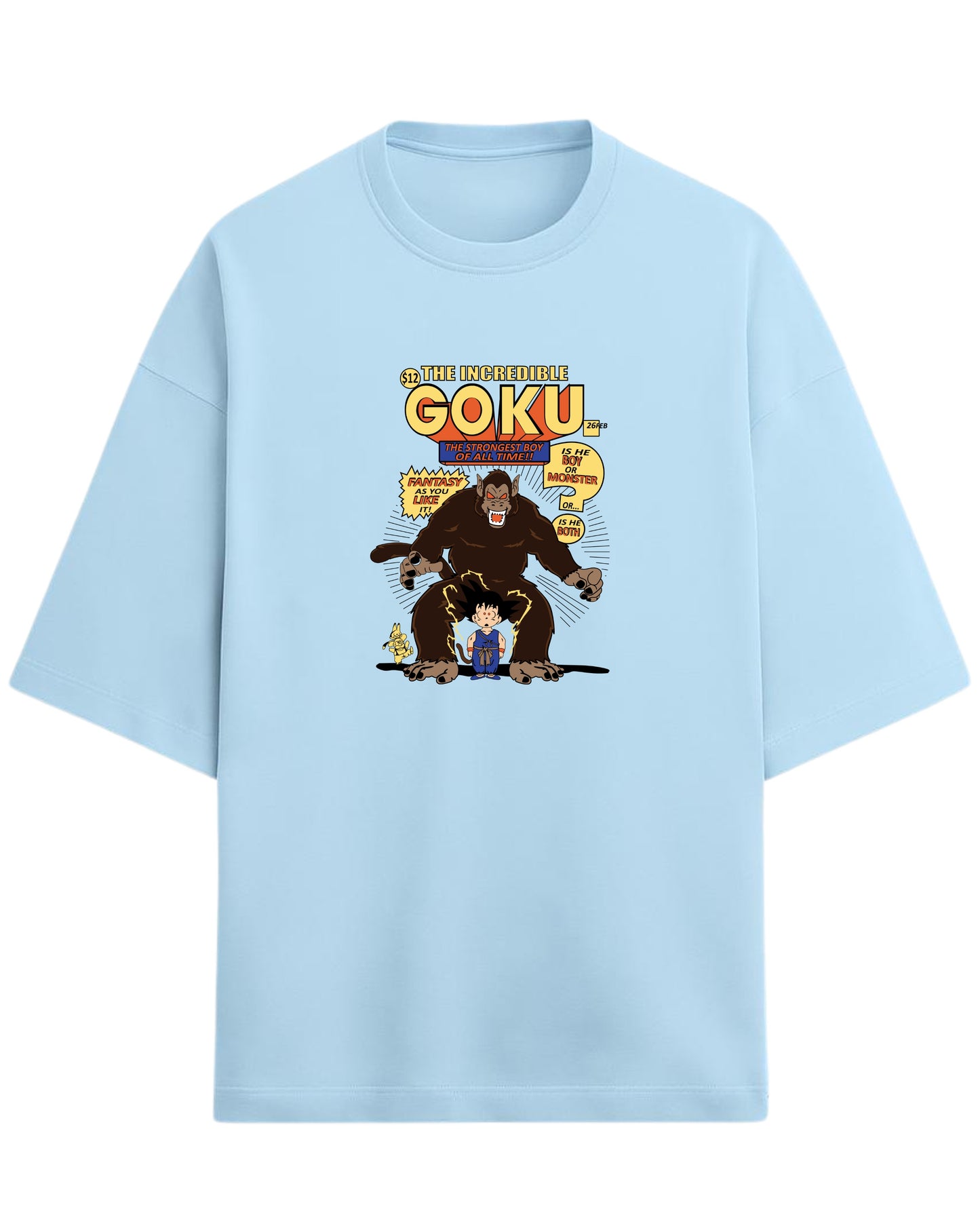The Incredible Goku Oversized T-Shirt | Dragon Ball Z Retro Comic Graphic Tee | Premium 260 GSM Cotton Blend