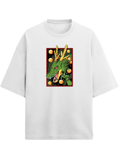 Shenron Oversized T-Shirt | Dragon Ball Z Eternal Dragon Graphic Tee | Premium 260 GSM Cotton Blend
