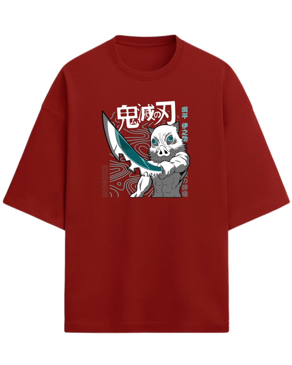 Inosuke Hashibira Beast Breathing Oversized T-Shirt | Demon Slayer Anime Graphic Tee | Premium 260 GSM Cotton