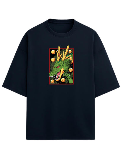 Shenron Oversized T-Shirt | Dragon Ball Z Eternal Dragon Graphic Tee | Premium 260 GSM Cotton Blend