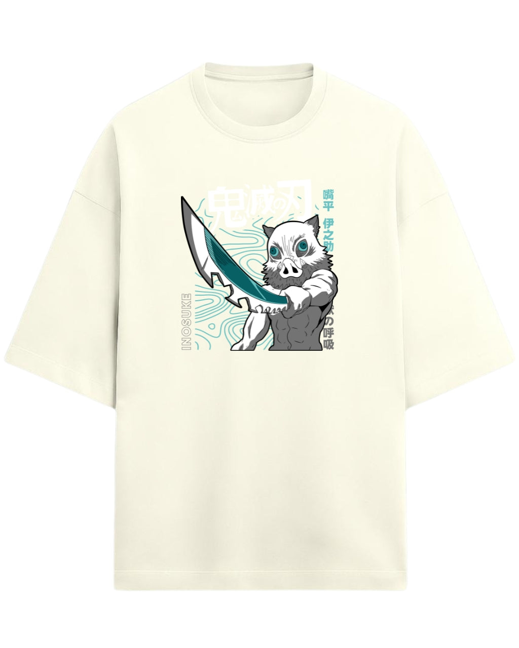 Inosuke Hashibira Beast Breathing Oversized T-Shirt | Demon Slayer Anime Graphic Tee | Premium 260 GSM Cotton