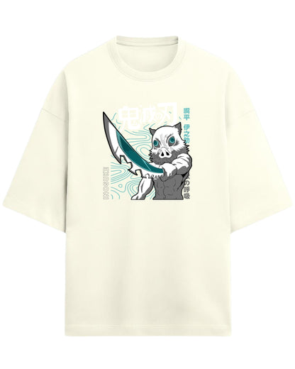 Inosuke Hashibira Beast Breathing Oversized T-Shirt | Demon Slayer Anime Graphic Tee | Premium 260 GSM Cotton