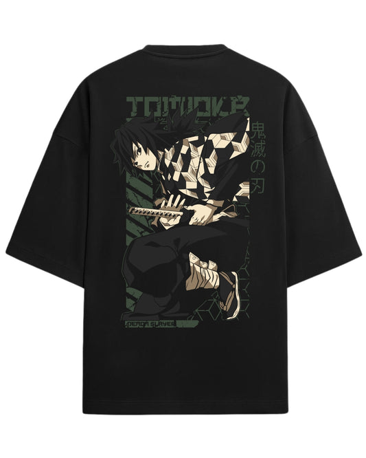 Giyu Tomioka Oversized T-Shirt | Demon Slayer Water Hashira Anime Tee | Premium 260 GSM Cotton Blend
