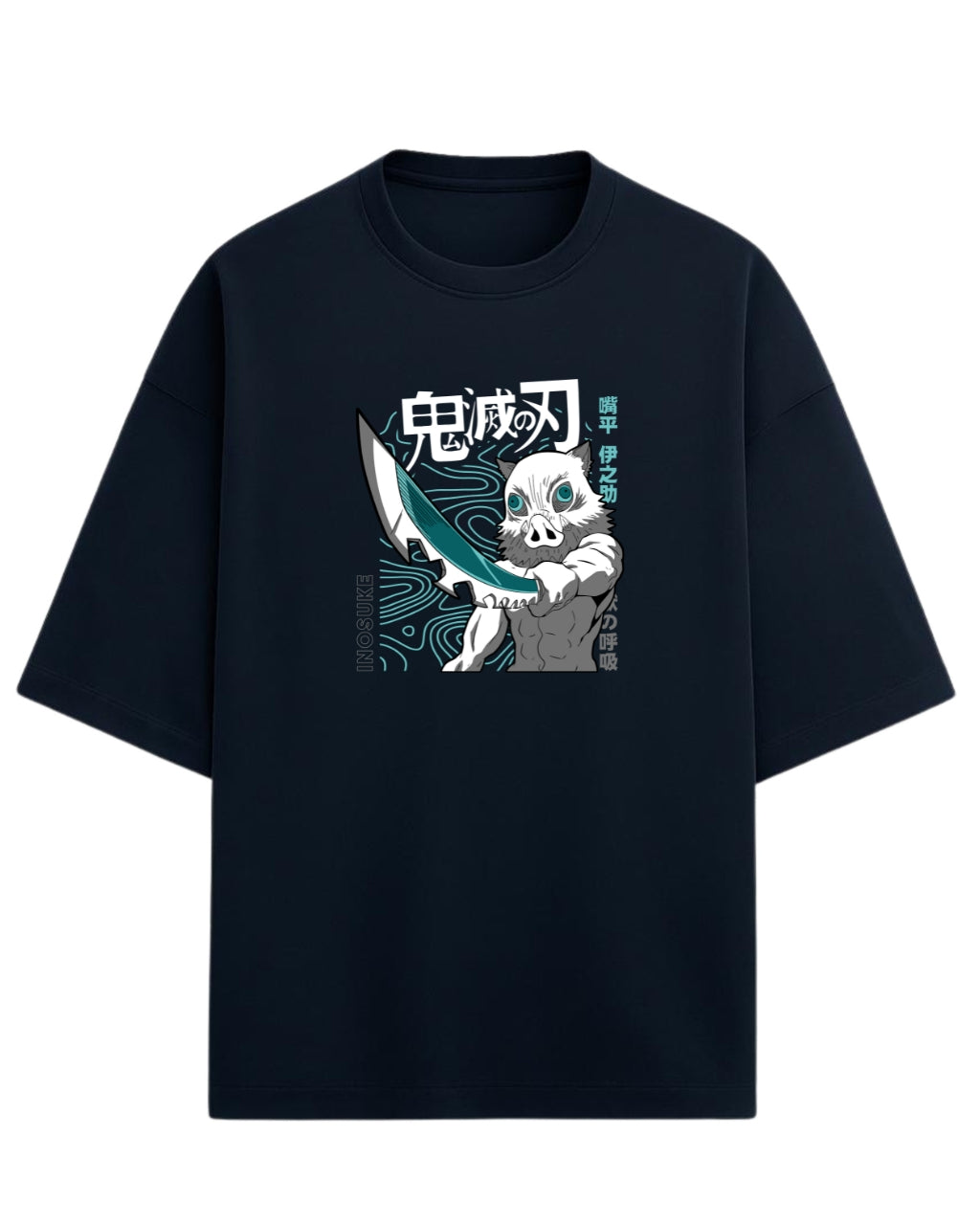 Inosuke Hashibira Beast Breathing Oversized T-Shirt | Demon Slayer Anime Graphic Tee | Premium 260 GSM Cotton