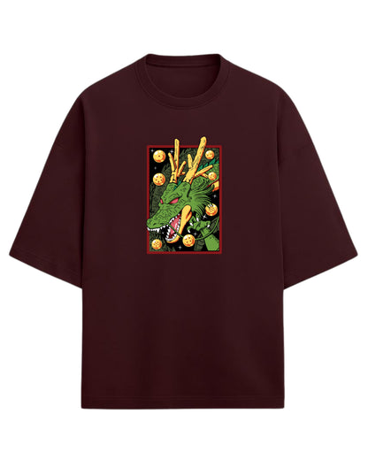 Shenron Oversized T-Shirt | Dragon Ball Z Eternal Dragon Graphic Tee | Premium 260 GSM Cotton Blend