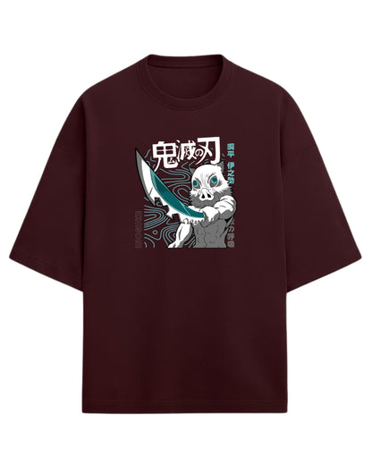 Inosuke Hashibira Beast Breathing Oversized T-Shirt | Demon Slayer Anime Graphic Tee | Premium 260 GSM Cotton