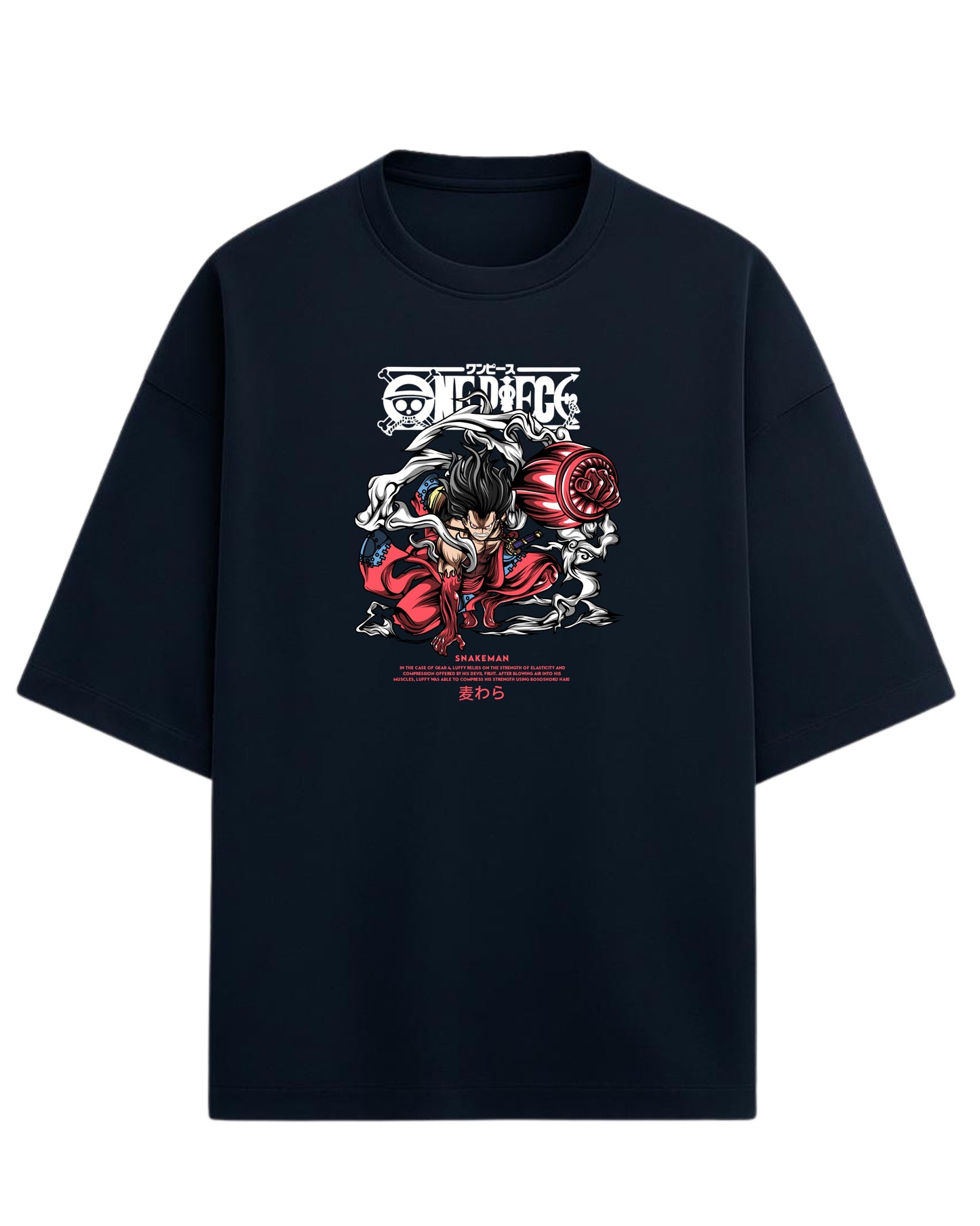 Snakeman Luffy Oversized T-Shirt | One Piece Anime Graphic Tee | Premium 260 GSM Cotton