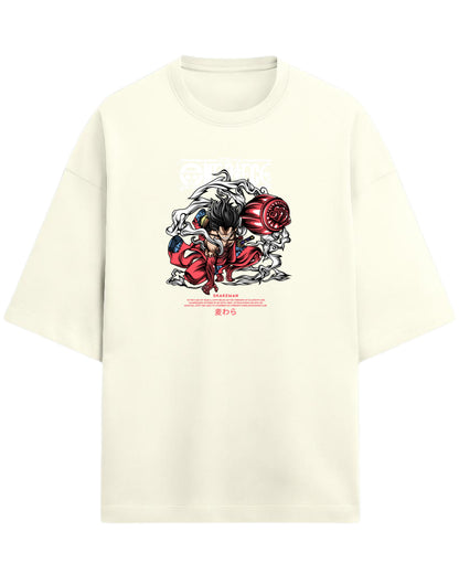 Snakeman Luffy Oversized T-Shirt | One Piece Anime Graphic Tee | Premium 260 GSM Cotton