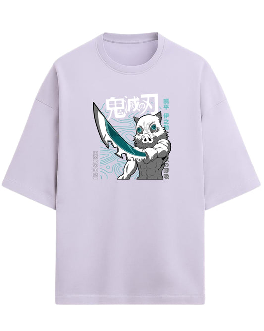 Inosuke Hashibira Beast Breathing Oversized T-Shirt | Demon Slayer Anime Graphic Tee | Premium 260 GSM Cotton