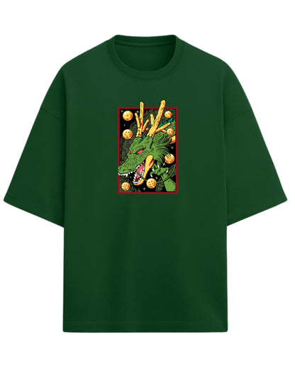 Shenron Oversized T-Shirt | Dragon Ball Z Eternal Dragon Graphic Tee | Premium 260 GSM Cotton Blend