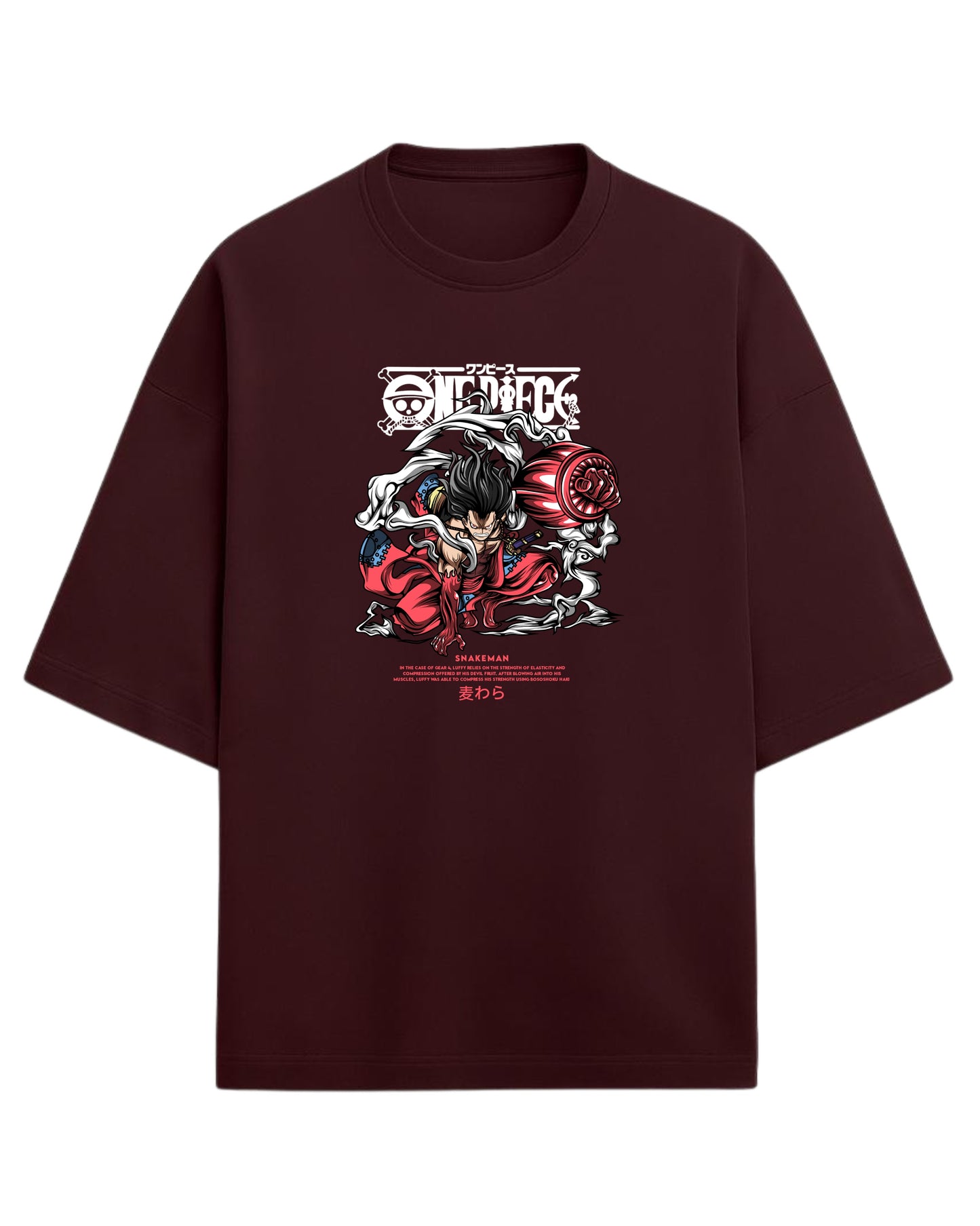 Snakeman Luffy Oversized T-Shirt | One Piece Anime Graphic Tee | Premium 260 GSM Cotton
