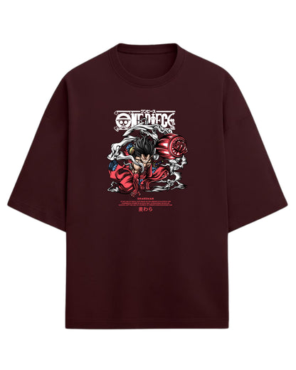 Snakeman Luffy Oversized T-Shirt | One Piece Anime Graphic Tee | Premium 260 GSM Cotton