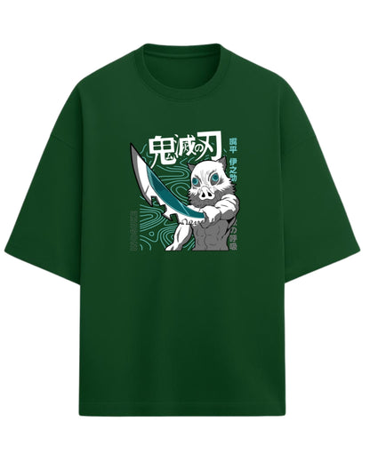 Inosuke Hashibira Beast Breathing Oversized T-Shirt | Demon Slayer Anime Graphic Tee | Premium 260 GSM Cotton