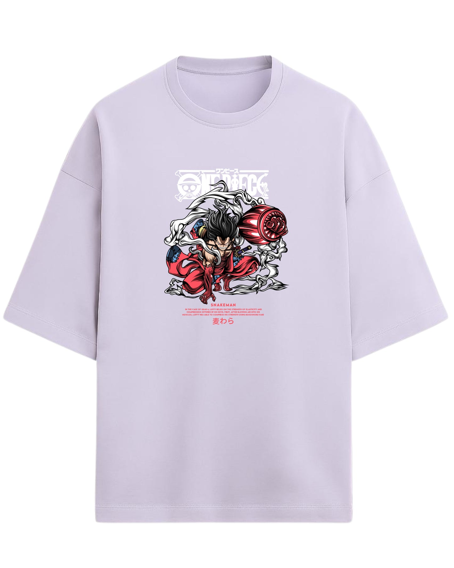 Snakeman Luffy Oversized T-Shirt | One Piece Anime Graphic Tee | Premium 260 GSM Cotton