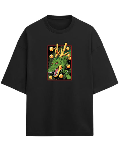 Shenron Oversized T-Shirt | Dragon Ball Z Eternal Dragon Graphic Tee | Premium 260 GSM Cotton Blend