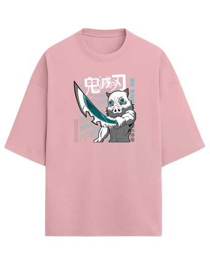 Inosuke Hashibira Beast Breathing Oversized T-Shirt | Demon Slayer Anime Graphic Tee | Premium 260 GSM Cotton