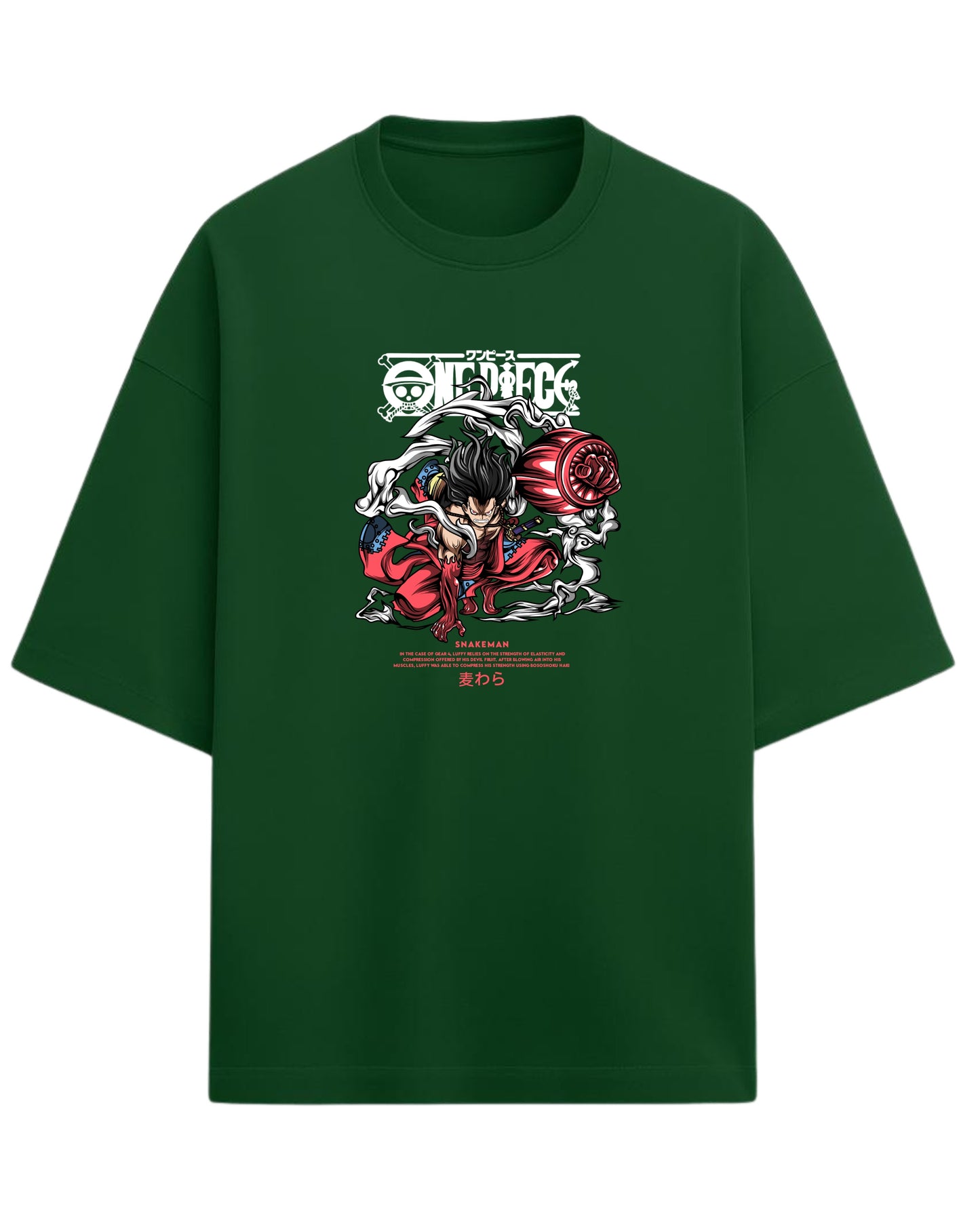 Snakeman Luffy Oversized T-Shirt | One Piece Anime Graphic Tee | Premium 260 GSM Cotton