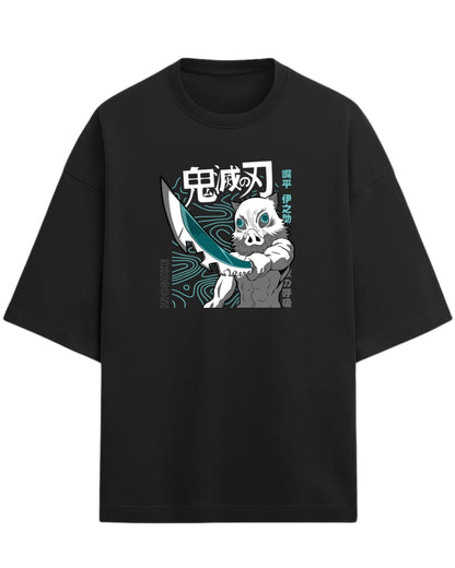 Inosuke Hashibira Beast Breathing Oversized T-Shirt | Demon Slayer Anime Graphic Tee | Premium 260 GSM Cotton