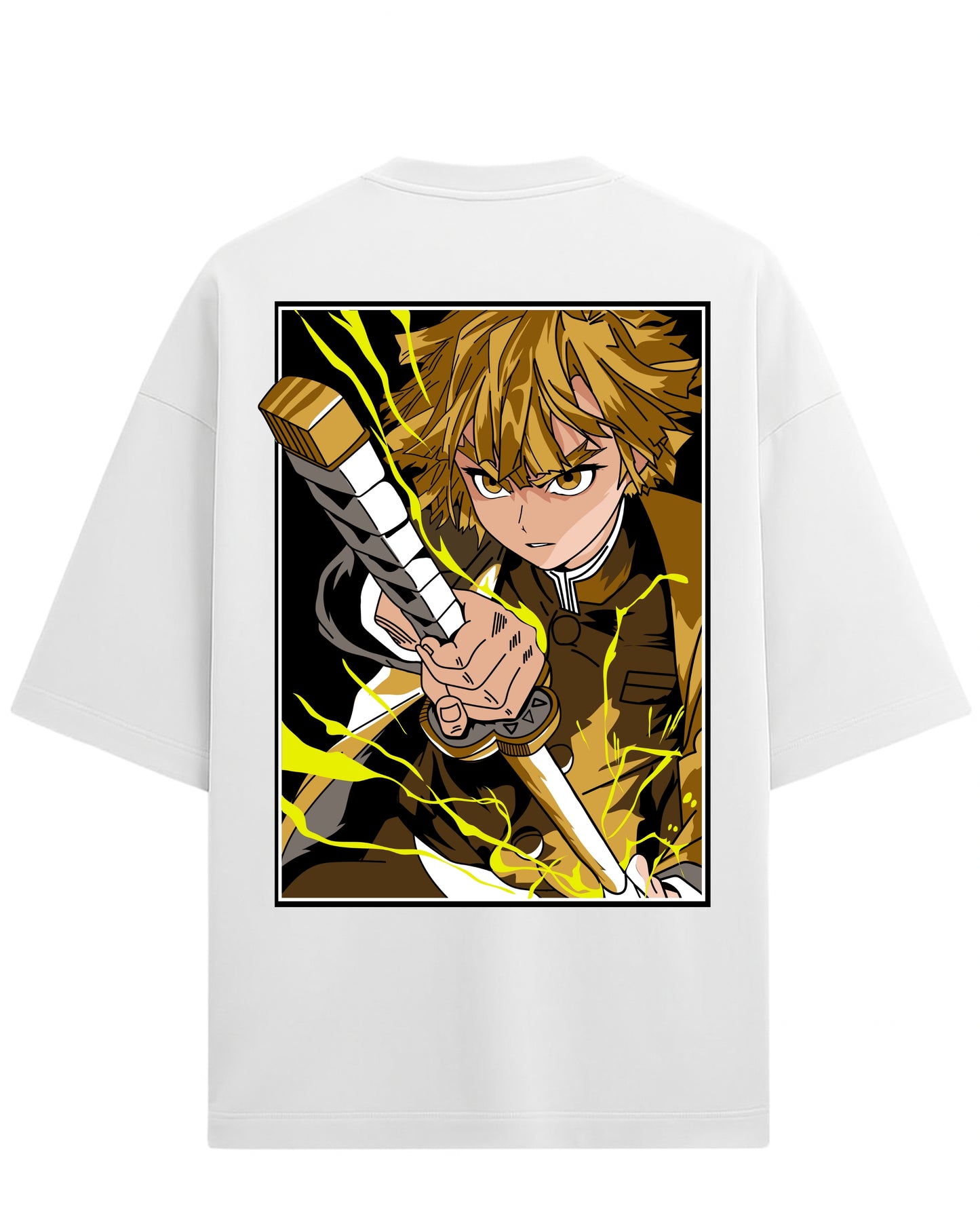 Zenitsu Agatsuma Thunder Breathing Oversized T-Shirt | Demon Slayer Anime Tee | Premium 260 GSM Cotton