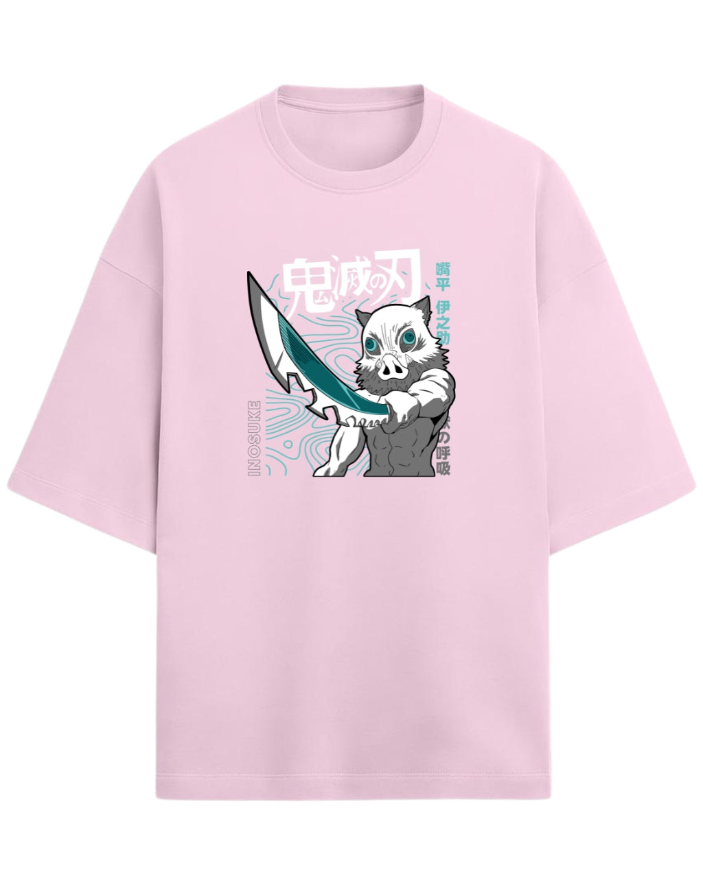 Inosuke Hashibira Beast Breathing Oversized T-Shirt | Demon Slayer Anime Graphic Tee | Premium 260 GSM Cotton