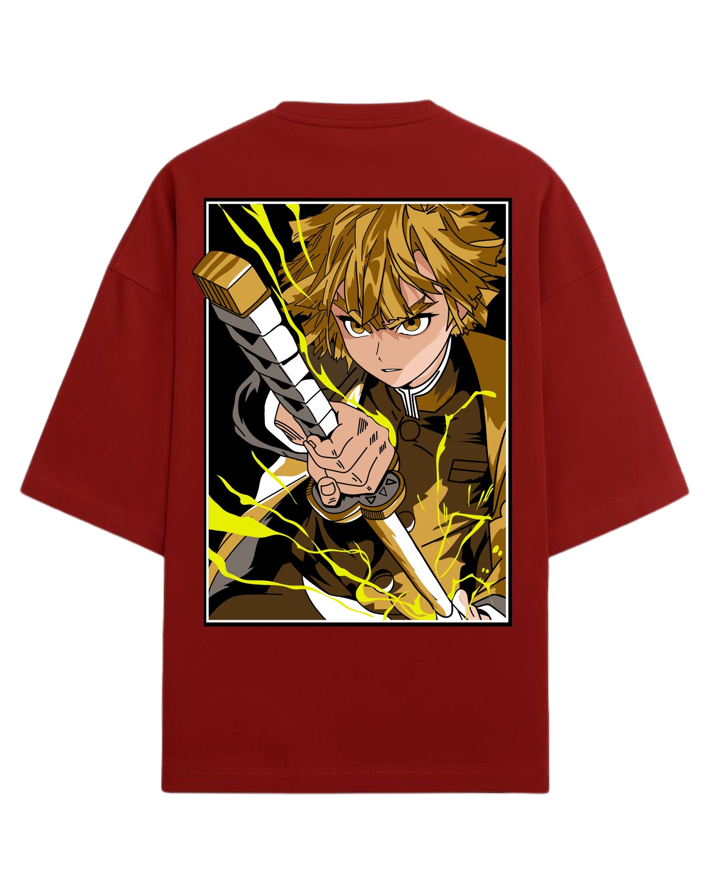 Zenitsu Agatsuma Thunder Breathing Oversized T-Shirt | Demon Slayer Anime Tee | Premium 260 GSM Cotton