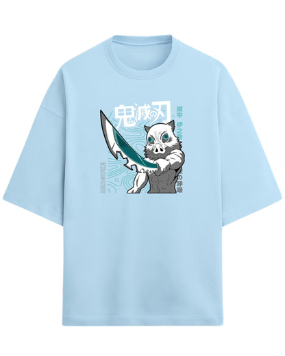 Inosuke Hashibira Beast Breathing Oversized T-Shirt | Demon Slayer Anime Graphic Tee | Premium 260 GSM Cotton