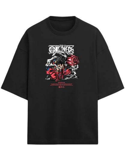 Snakeman Luffy Oversized T-Shirt | One Piece Anime Graphic Tee | Premium 260 GSM Cotton