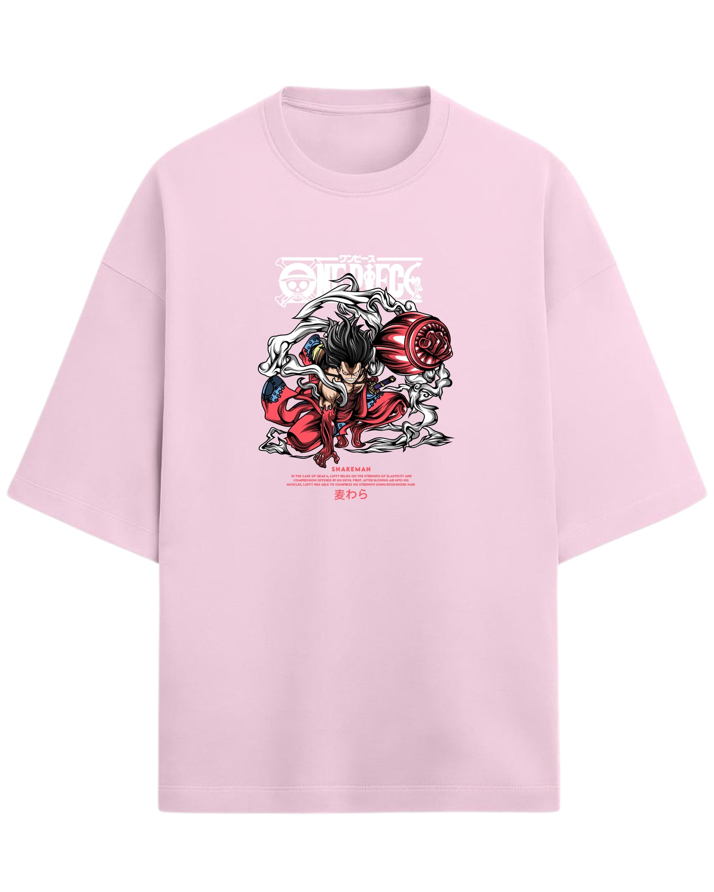 Snakeman Luffy Oversized T-Shirt | One Piece Anime Graphic Tee | Premium 260 GSM Cotton