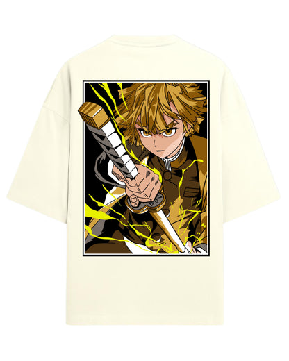 Zenitsu Agatsuma Thunder Breathing Oversized T-Shirt | Demon Slayer Anime Tee | Premium 260 GSM Cotton