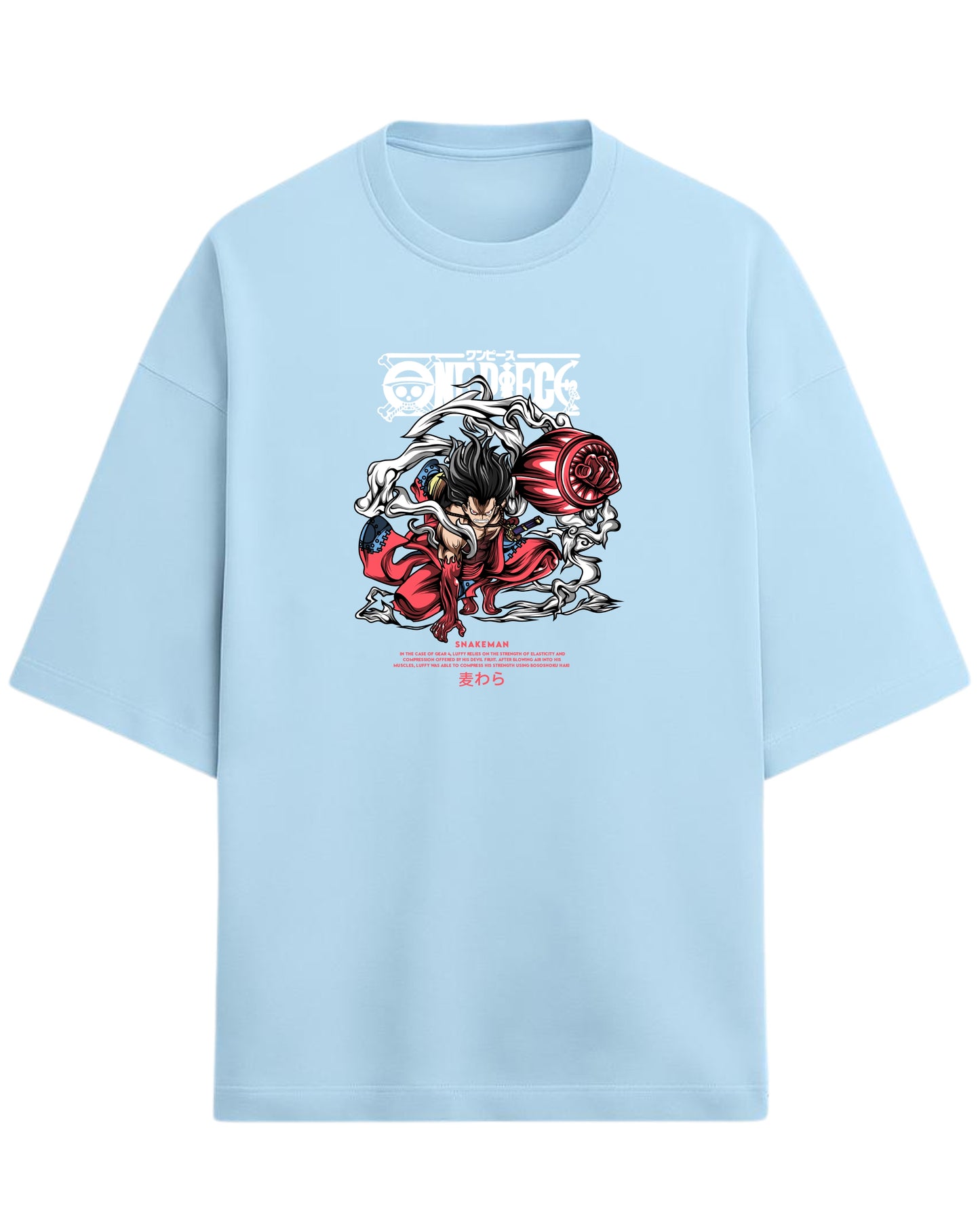 Snakeman Luffy Oversized T-Shirt | One Piece Anime Graphic Tee | Premium 260 GSM Cotton