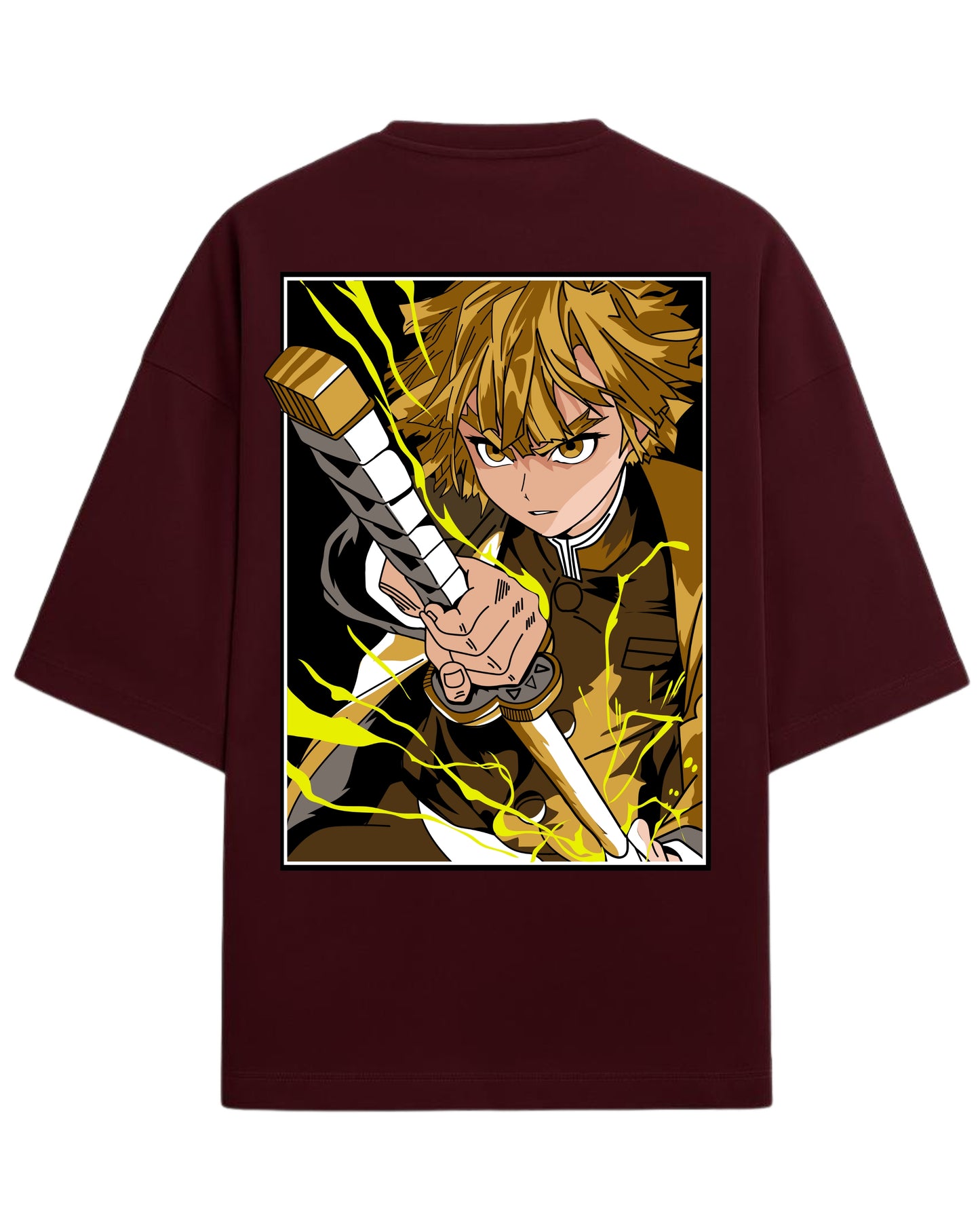 Zenitsu Agatsuma Thunder Breathing Oversized T-Shirt | Demon Slayer Anime Tee | Premium 260 GSM Cotton