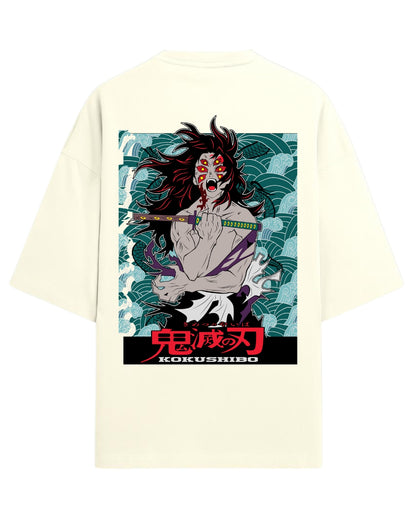 Kokushibo Six-Eyed Demon Oversized T-Shirt | Upper Moon One Demon Slayer Graphic Tee | Premium 260 GSM Cotton