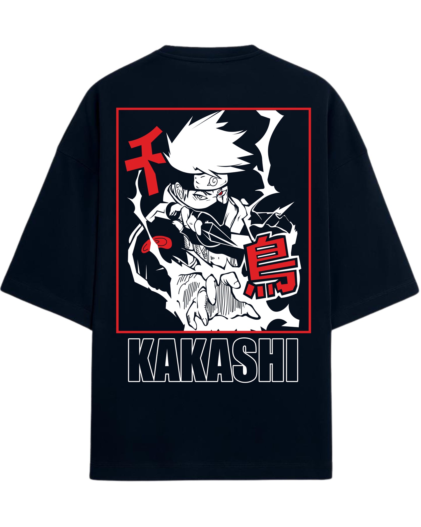 Kakashi Lightning Strike Oversized T-Shirt | Naruto Shippuden Graphic Tee | Premium 260 GSM Cotton