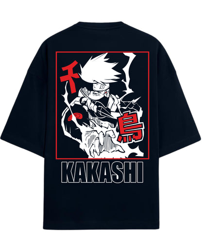 Kakashi Lightning Strike Oversized T-Shirt | Naruto Shippuden Graphic Tee | Premium 260 GSM Cotton