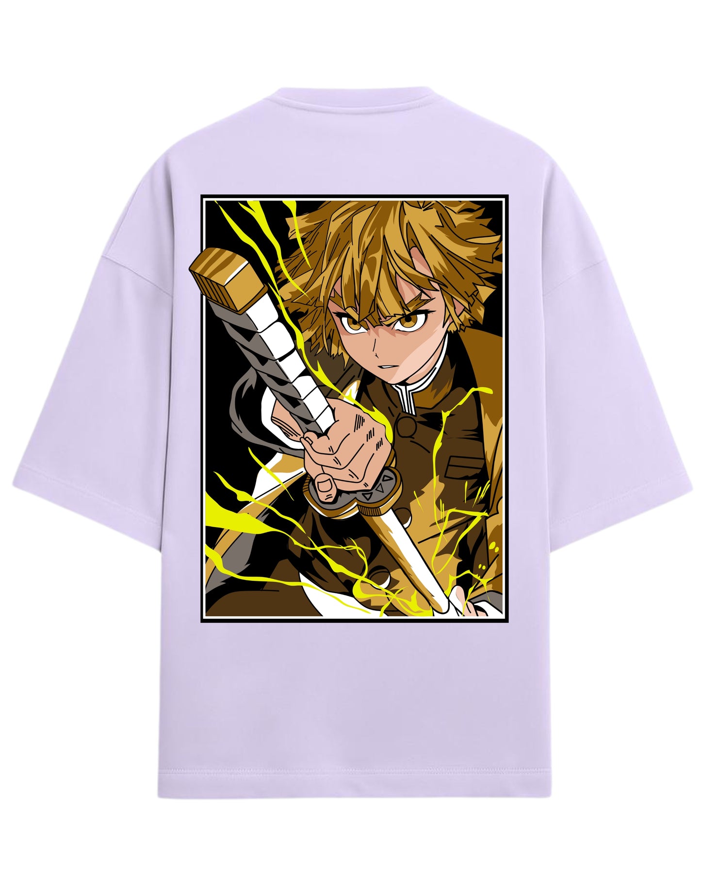 Zenitsu Agatsuma Thunder Breathing Oversized T-Shirt | Demon Slayer Anime Tee | Premium 260 GSM Cotton
