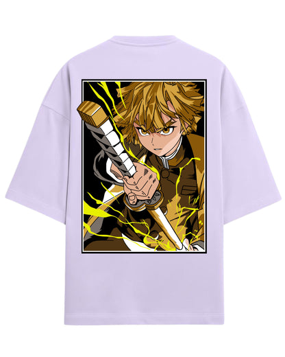 Zenitsu Agatsuma Thunder Breathing Oversized T-Shirt | Demon Slayer Anime Tee | Premium 260 GSM Cotton