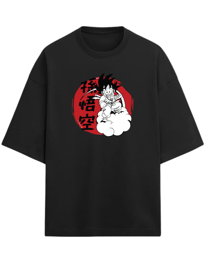 Kid Goku Oversized T-Shirt | Dragon Ball Vintage Anime Graphic Tee | Premium 260 GSM Cotton Blend