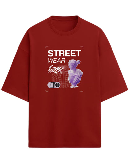 Street-Wear Oversized T-Shirt | Abstract Statue Graphic Tee | Premium 260 GSM Cotton
